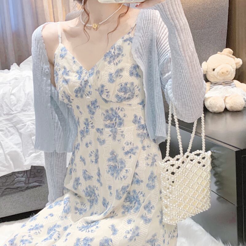 フローラルドレス サマースタイルスリムロングスカート 夏物 花柄 試着室60964391204