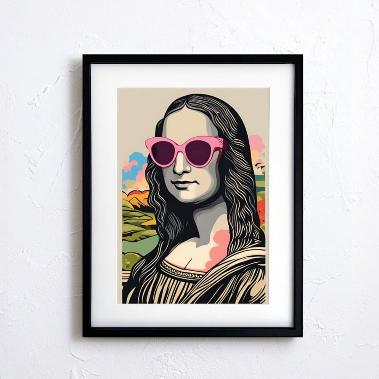 Mona Pop Shades｜モナリザを再解釈したポップアートポスター｜クラシックとモダンが交差するおしゃれなインテリアアートA4ポスター