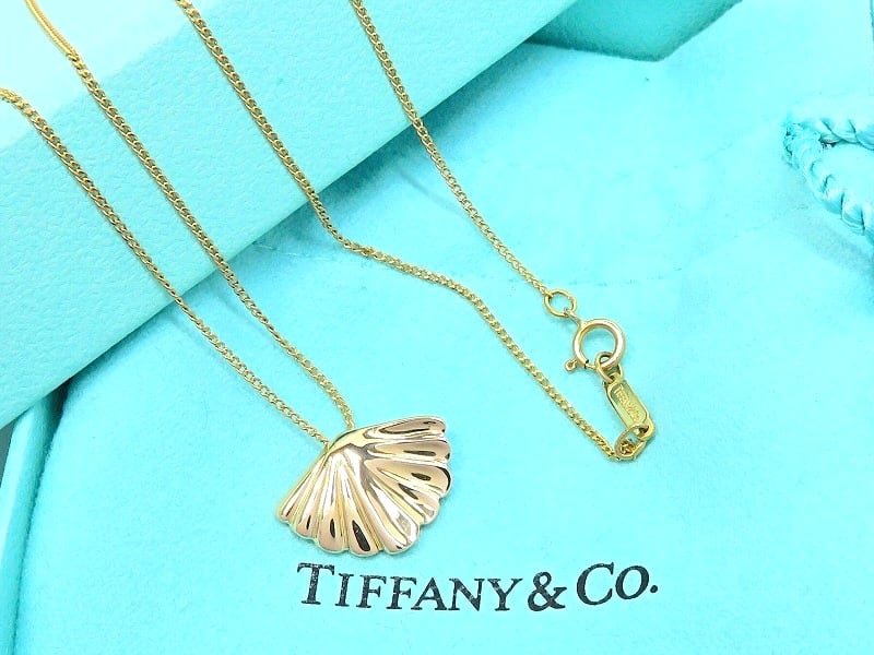 TIFFANY&Co ティファニー 750 シェルモチーフ ネックレス ゴールド 