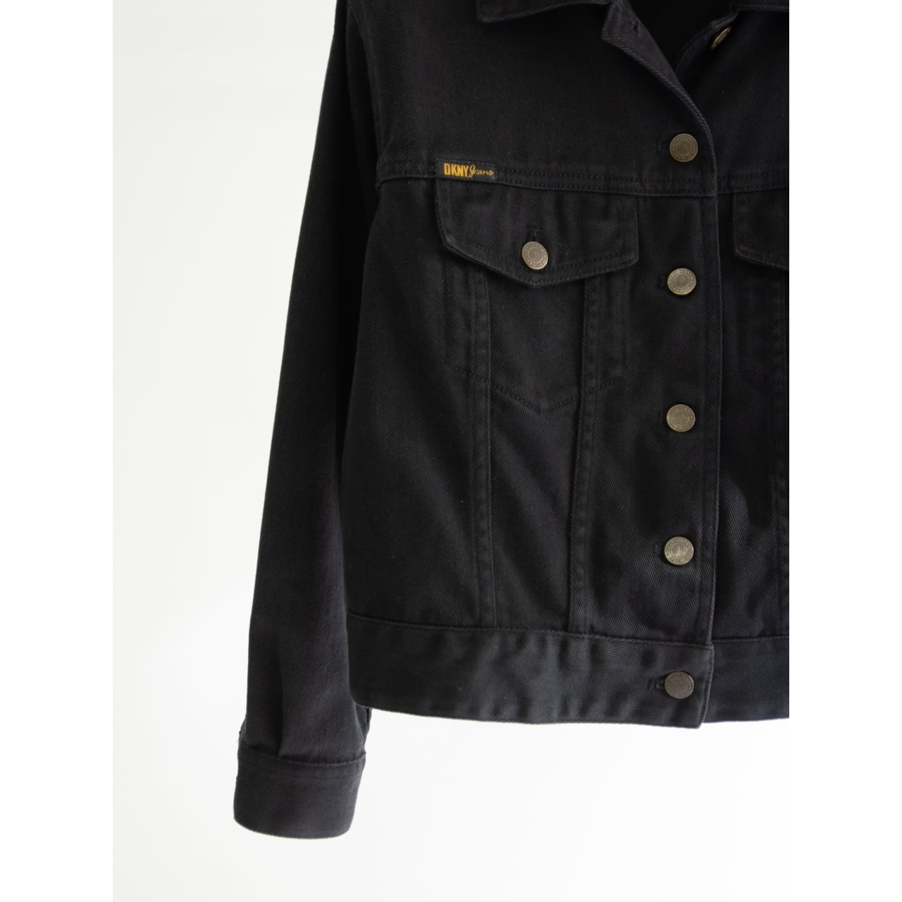 DKNY JEANS】Made in Hong Kong 90's 100% Cotton Black Denim Jacket（ダナキャランジーンズ  香港製 コットンブラックデニムジャケット） | MASCOT/E