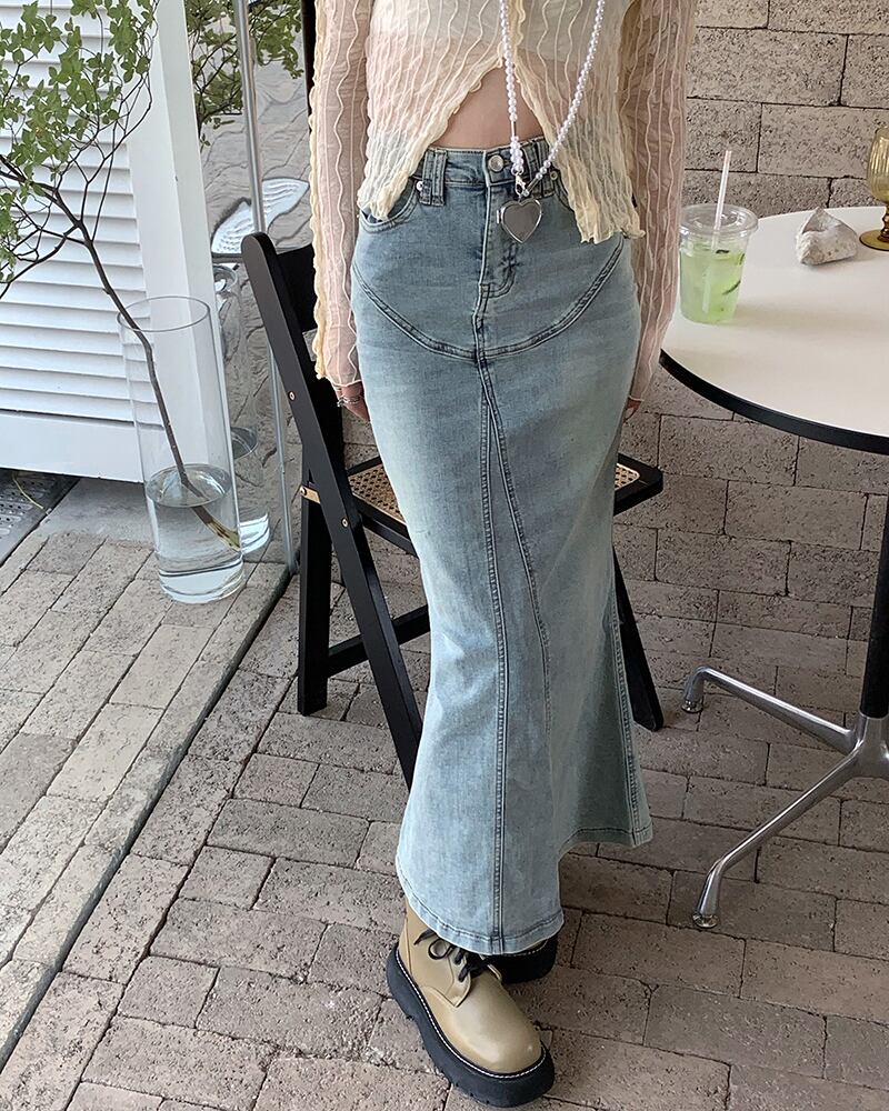 ハイウェストウェストスカート サマーロングスタンダード レトロ 夏物 モンロー46876213142