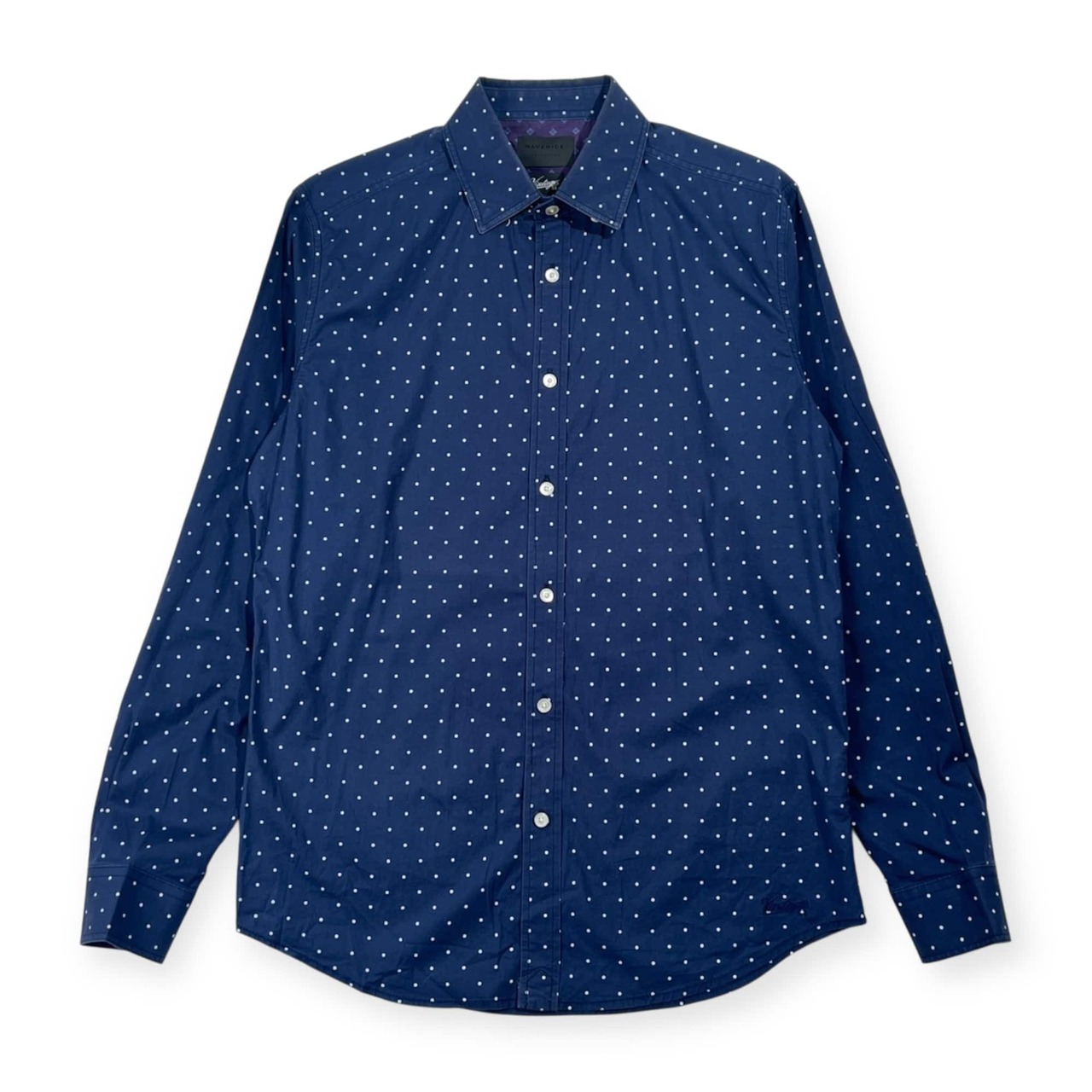 MAVERICK マーベリック Vintage ドット柄 コットン 長袖シャツ M/ネイビー系 メンズ