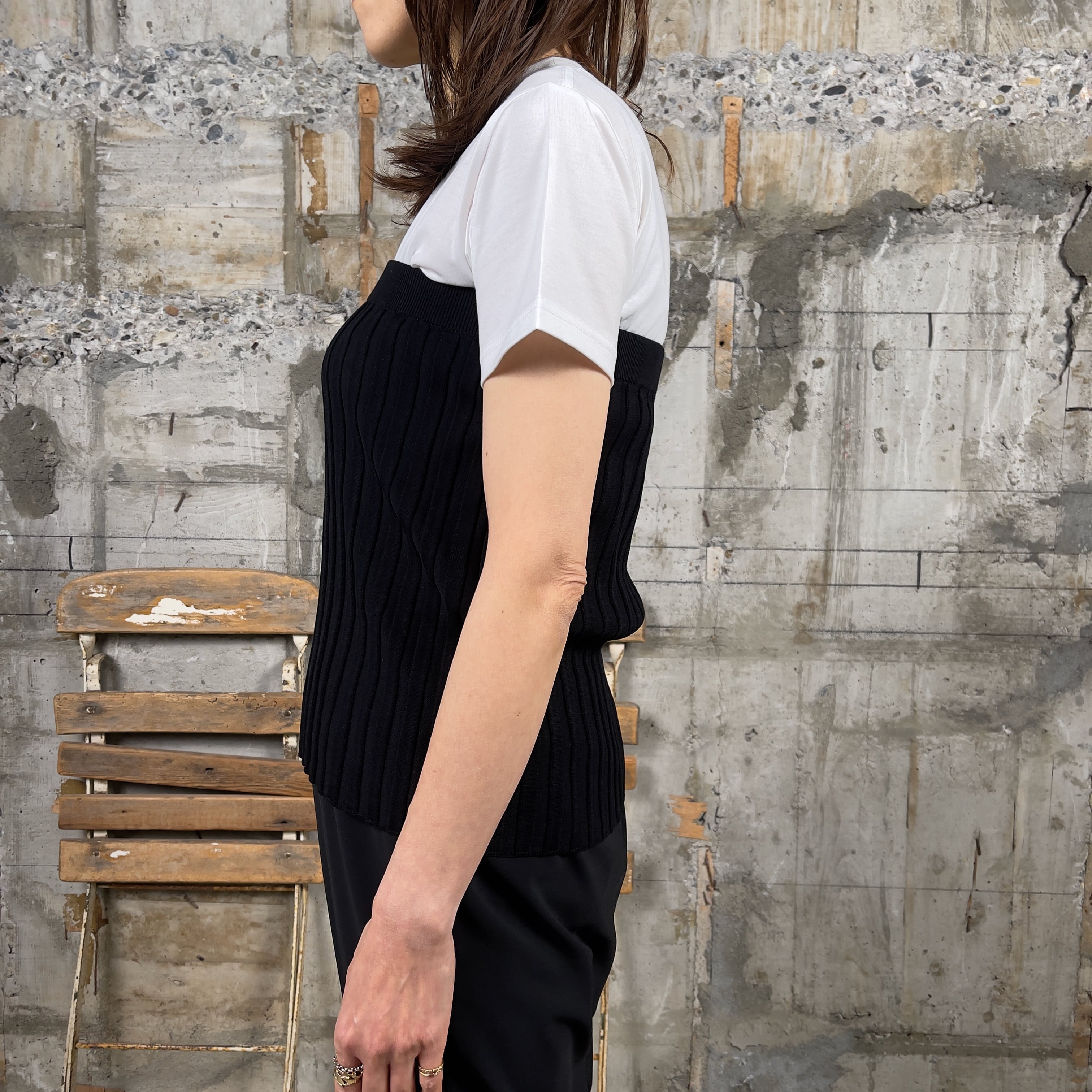 HYKE【ハイク】WIDE RIBBED STRAPLESS SWEATER (11384) | glamour online