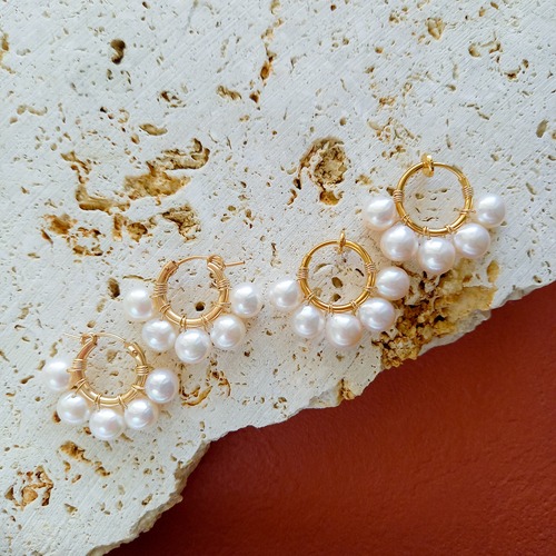 【片耳分販売】14Kgf big pearls bubble pierced earrings 1ピース