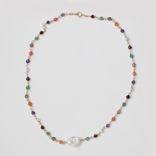 おしゃれに明るく日常使い！マルチカラー メガネ留め ネックレス ne1013