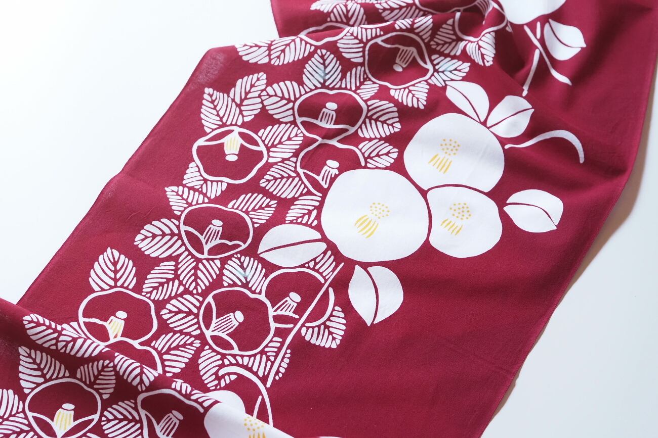 注染てぬぐい「椿」