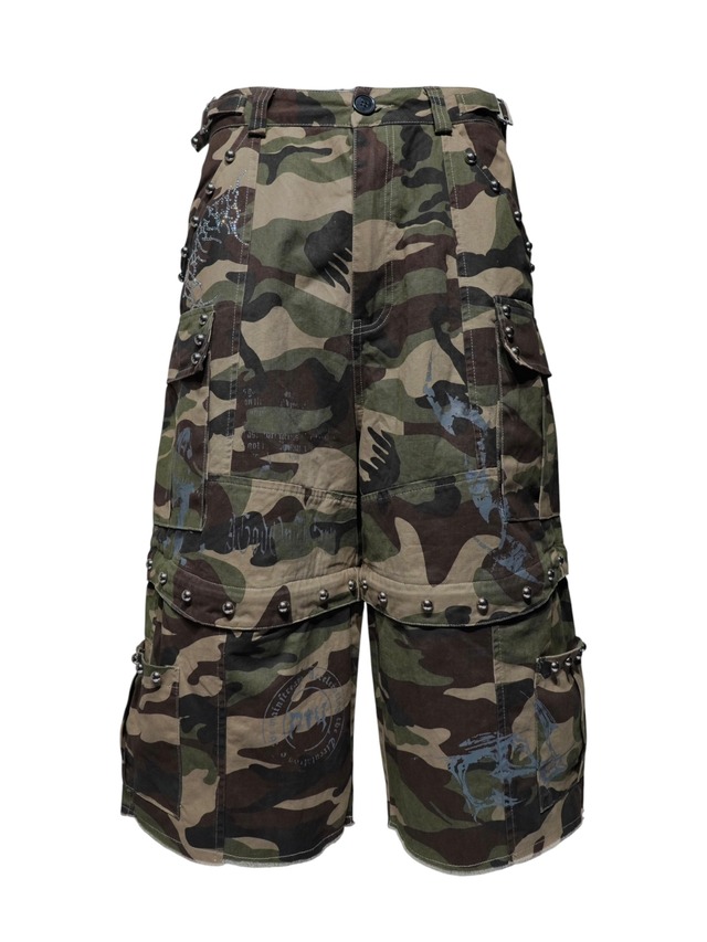 【RUPTIVEY/RTY】studs print half pants ”玄棘”