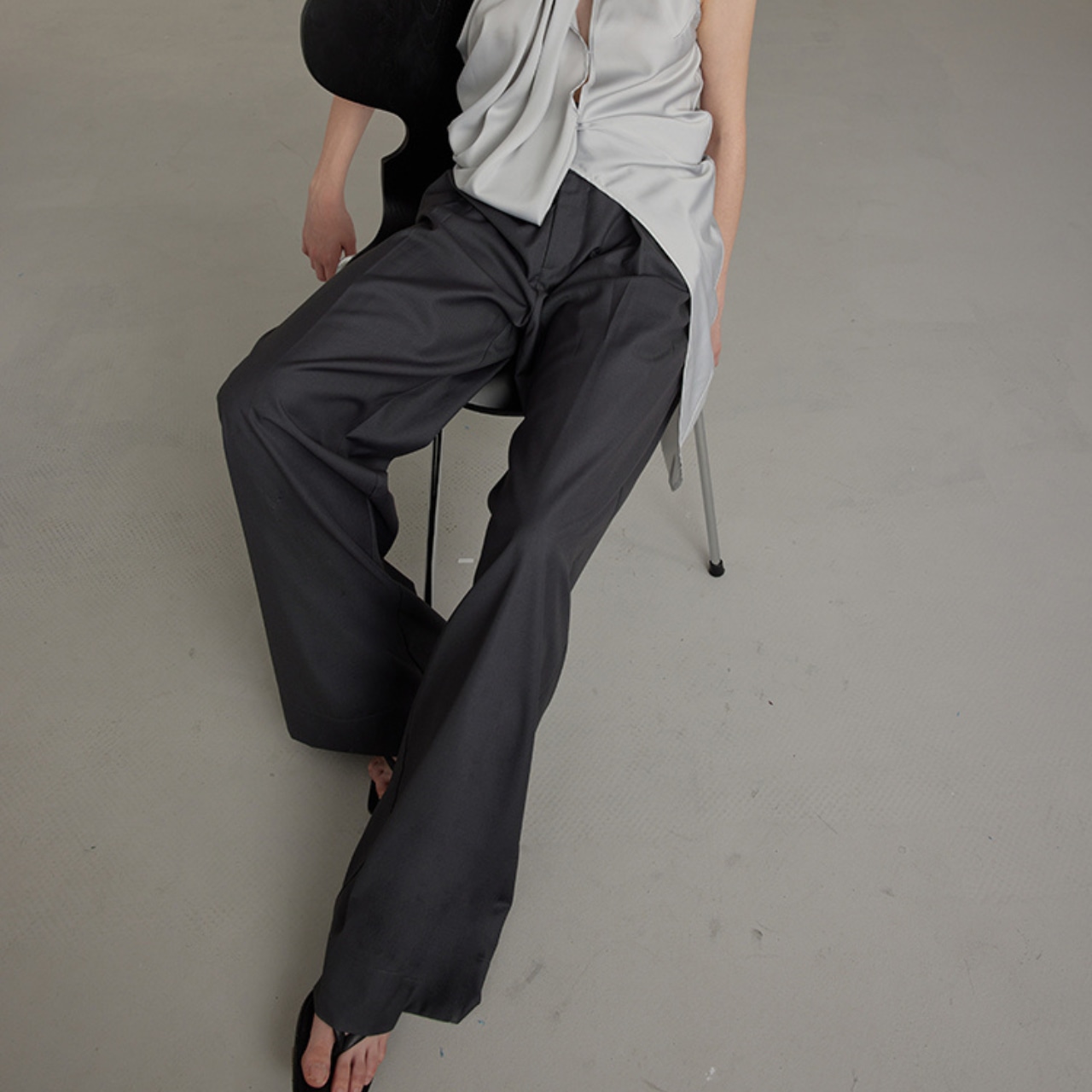 High-Waisted Wide Leg Full Length Pants T3692