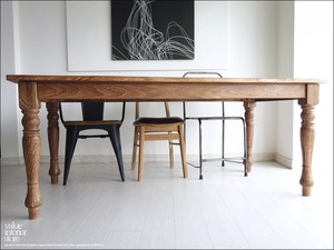 オールドチークダイニングテーブルL 食卓テーブル 机 チーク材 手作り 天然木 木製 ナチュラル 銘木 古材 総無垢 和風 W180cm × D89cm