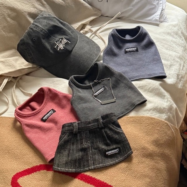 【即納】Pigment Washing Golji Span Sleeveless〈3color〉/ mininut　韓国犬服