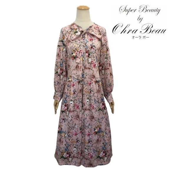 スーパービューティー ロングワンピース ボウタイ バルーン袖 花柄 2426008 ピンク 2024年秋冬 大人かわいい服 ミセス レディース キレイメ アパレル 女性 30代 40代 50代 60代 | GOLD SMITH powered by BASE スーパービューティー ロングワンピース ボウタイ バルーン袖 花柄 2426008 ピンク 2024年秋冬 大人かわいい服 ミセス レディース キレイメ アパレル 女性 30代 40代 50代 60代 | GOLD SMITH powered by BASE