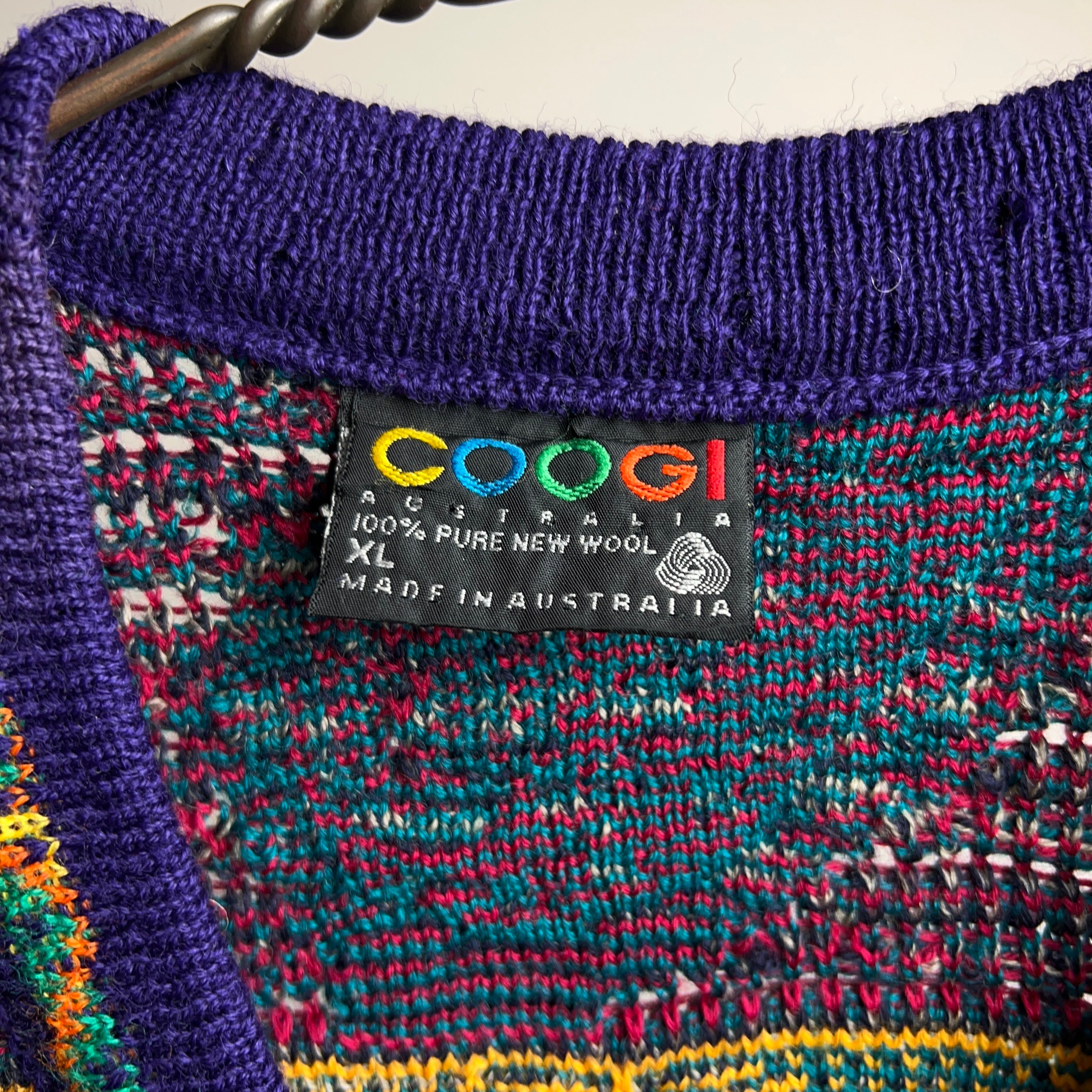 90's~ “COOGI” 3D KNIT VEST SIZE XL クージー ニットベスト 3D