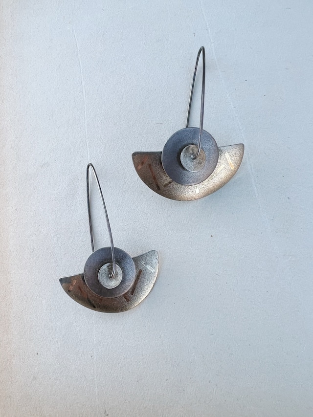 Vintage 925 silver × gold modern  pierced earrings ( ヴィンテージ シルバー × ゴールド モダン ピアス