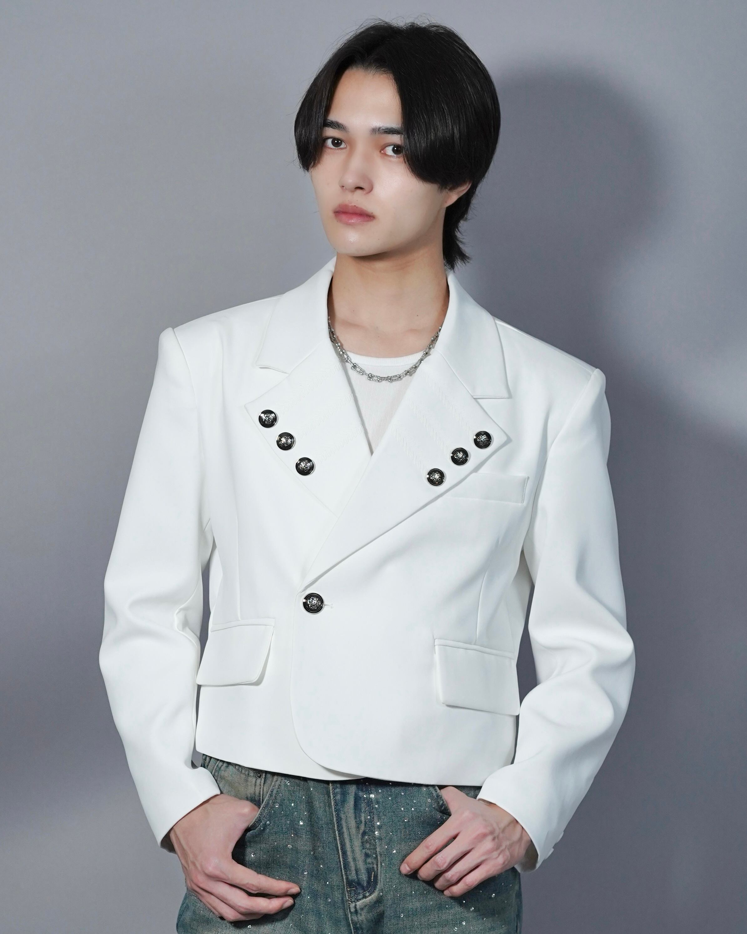 ALUDE SELECT】 block pattern tweed jacket | 【ALUDE】韓国メンズ