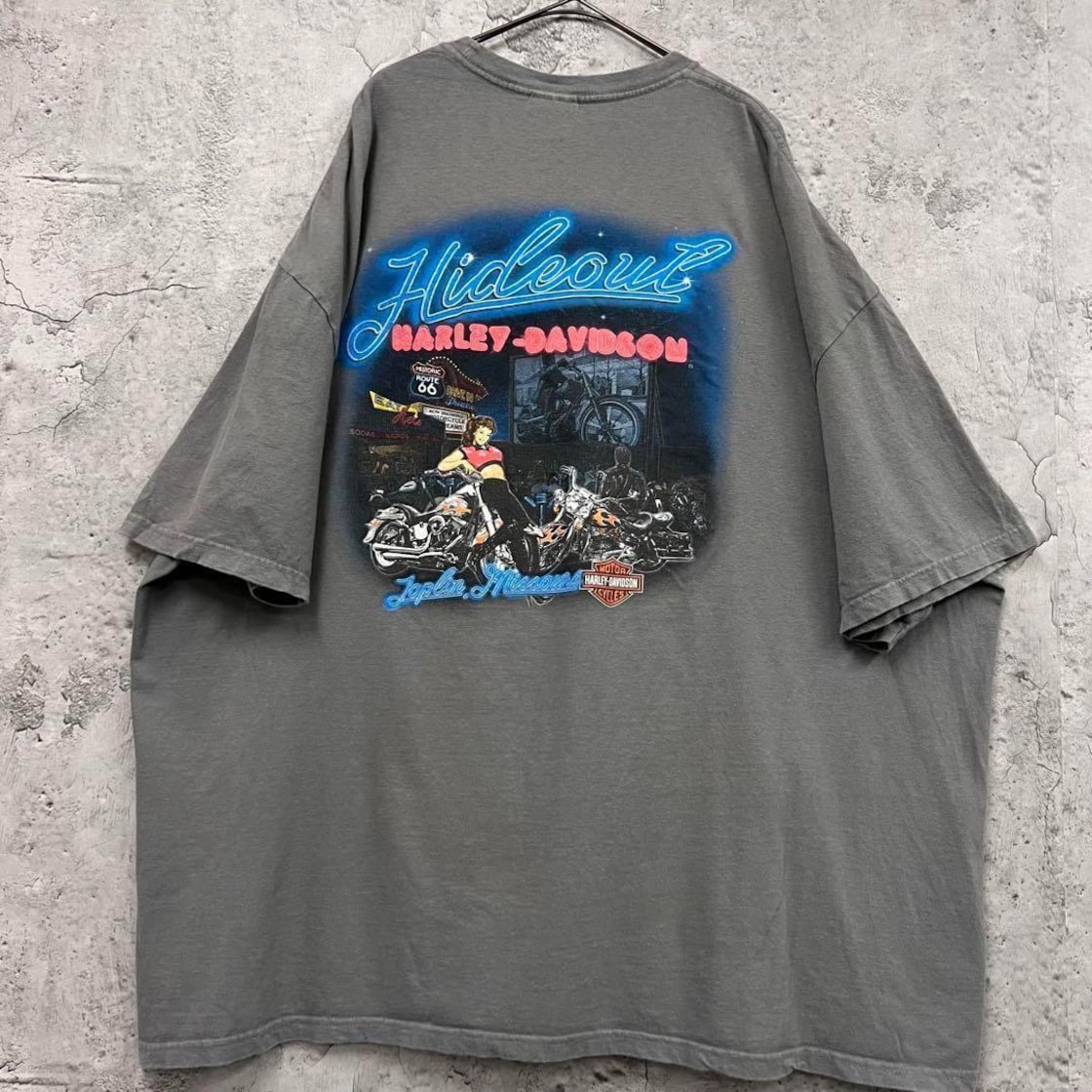 used/vintage]Harley Davidson pin-up girl print T-shirt | PAY ID