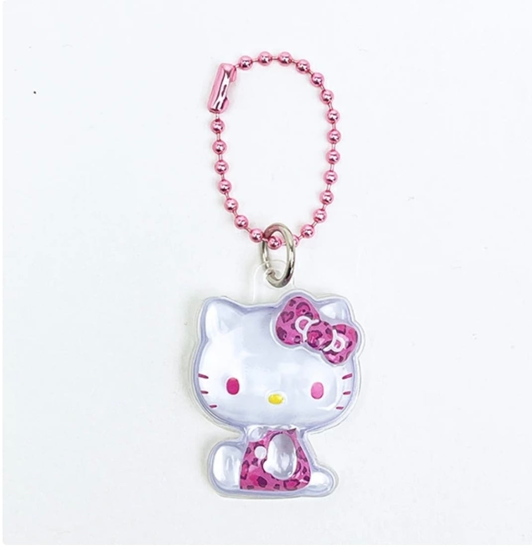 ぷっくりったいプチボールチェーン(キティ)ヒョウ柄ピンク | candybox