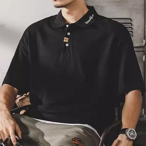 collar embroidery casual polo shirt A0592