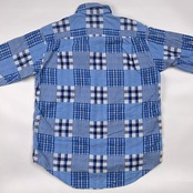 90s McGREGOR マックレガー パッチワーク 長袖シャツ M/ブルー メンズ ビンテージ
