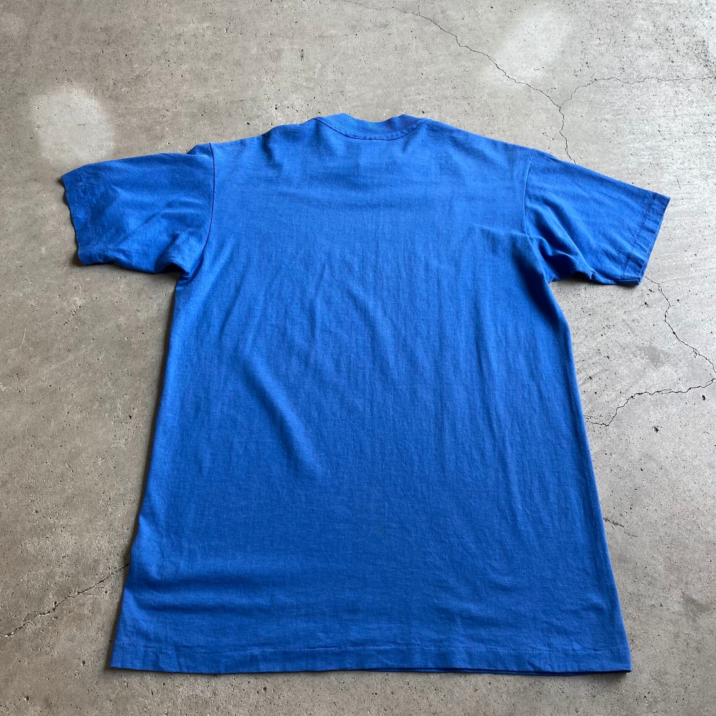 激レア ヴィンテージ 1980年代 E.T. イーティー Tシャツ 青 ブルー USA製 80年代 ”MOUNTAIN LIONS” ヤマネコ 山猫 アニマル プリントT