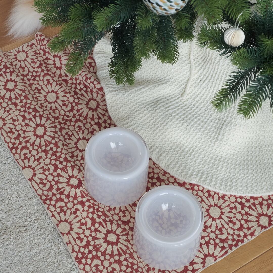 Glass Food Bowl/White