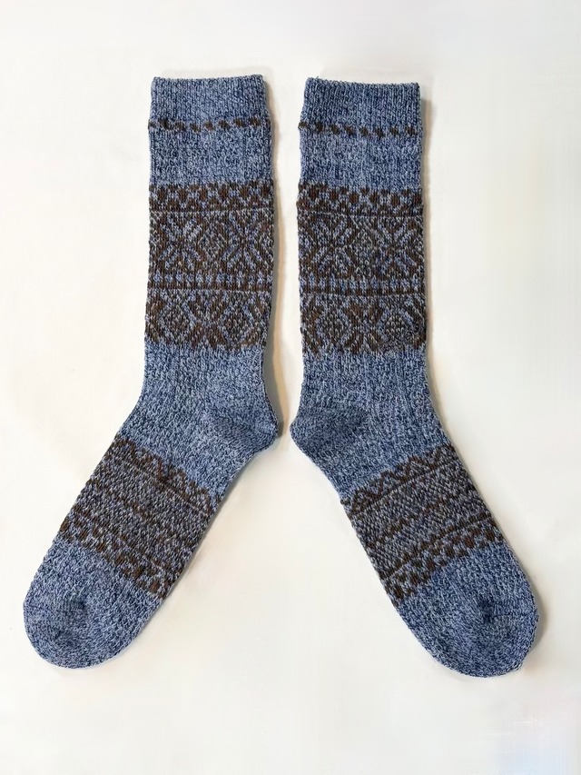 yahae・Wool Pile Sole Socks・Yellow×Purple　4-4027-22