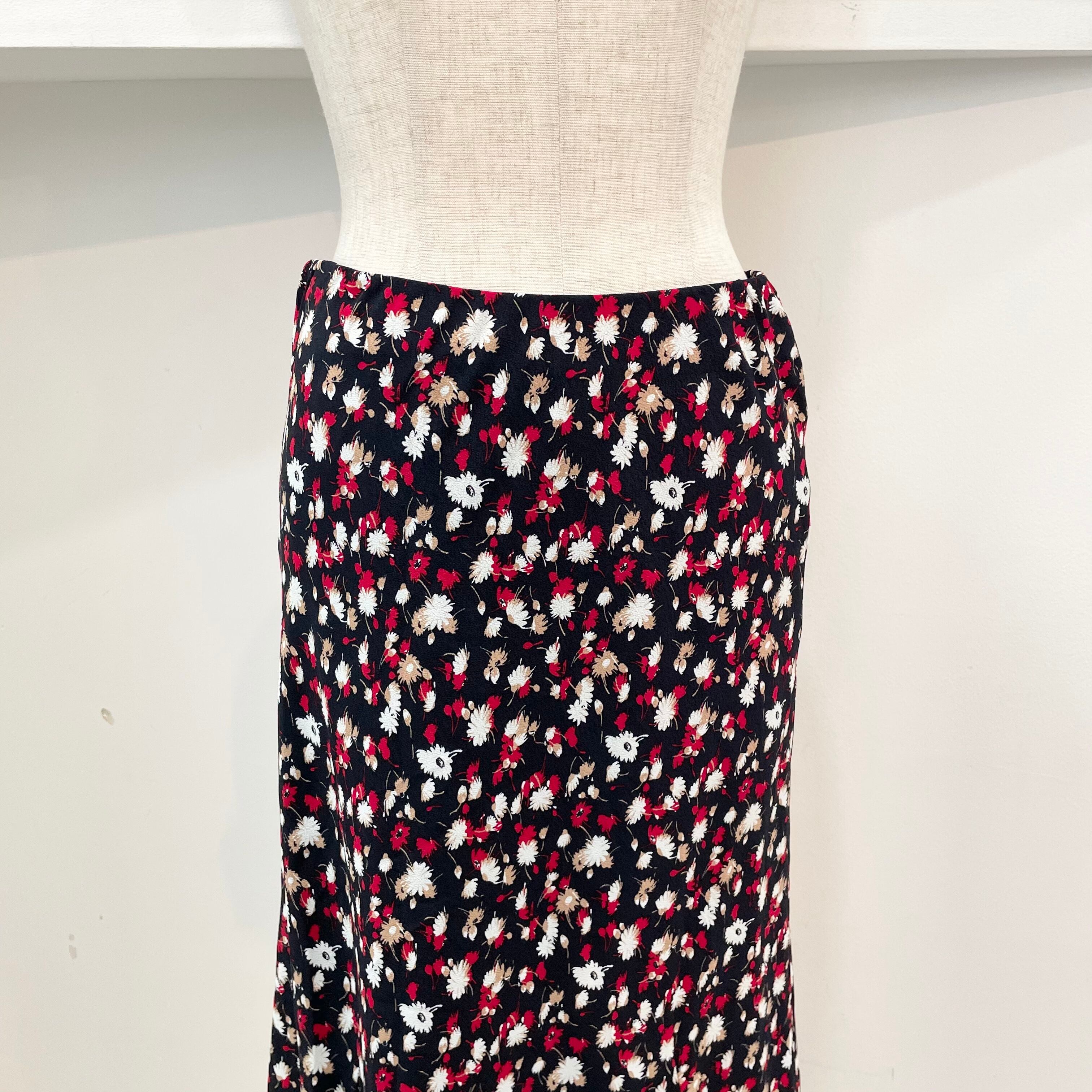 laura ashley/skirt/flower/navy/ローラアシュレイ/スカート/花柄/紺 ...