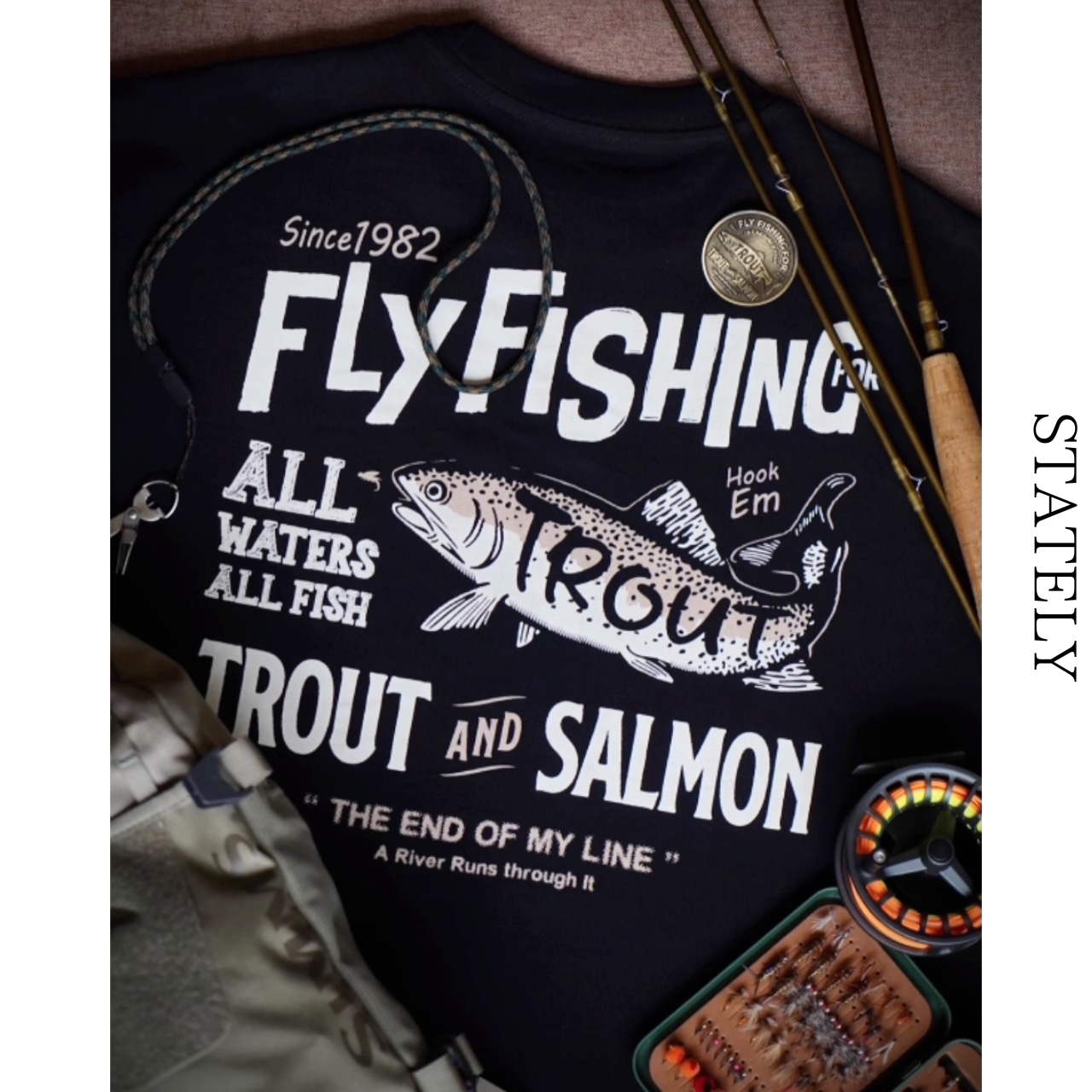 Fishing Message Print Tee/2color _T108・画像4