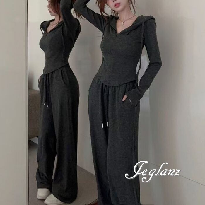 セットアップ 2点 スウェット ジップアップ パーカー パンツ 2色 (MA636)λ