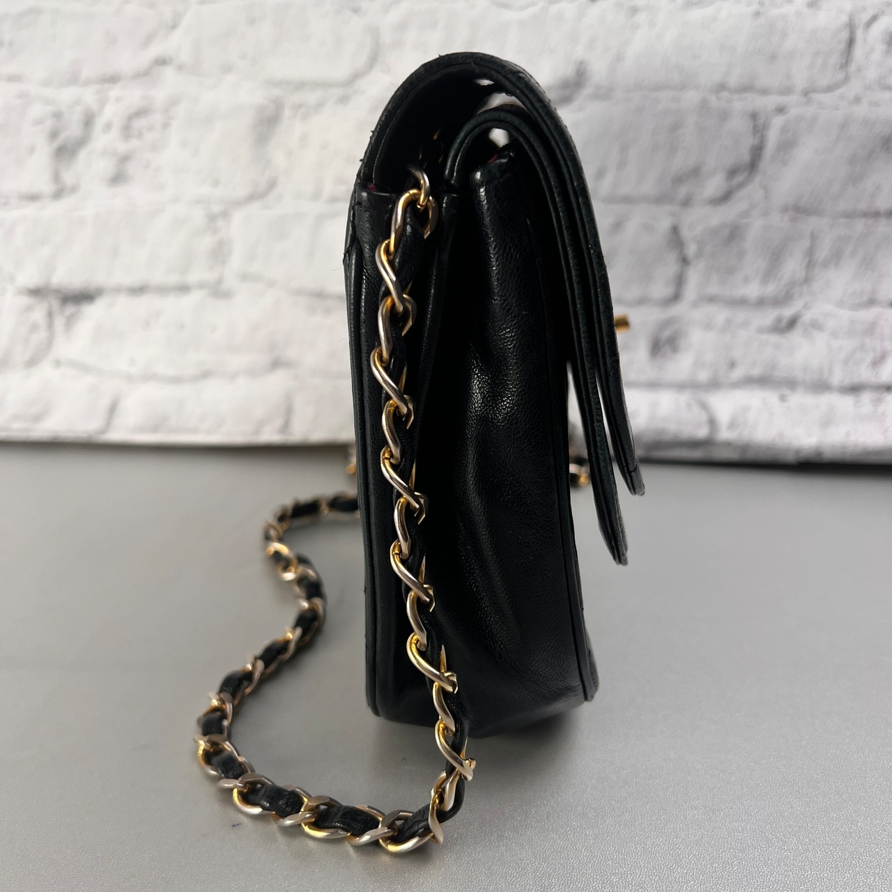 CHANEL シャネル マトラッセ ココマーク ラムスキン ショルダーバッグ ブラック A-13108