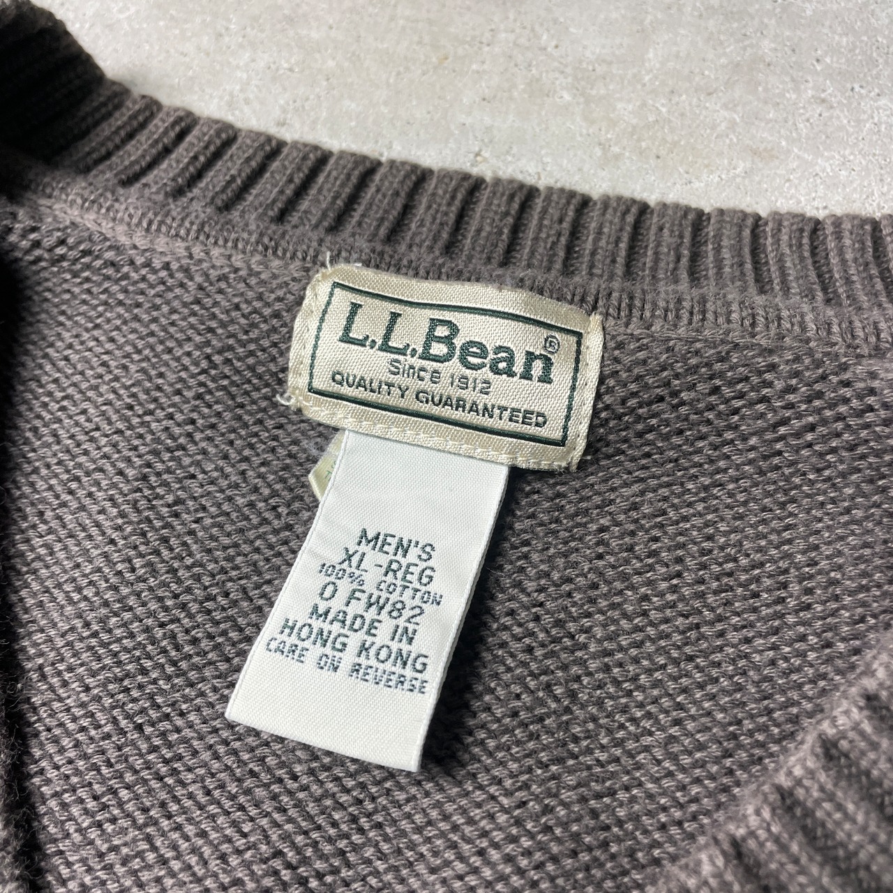 L.L.Bean エルエルビーン コットンニットセーター Vネック 企業ロゴ 