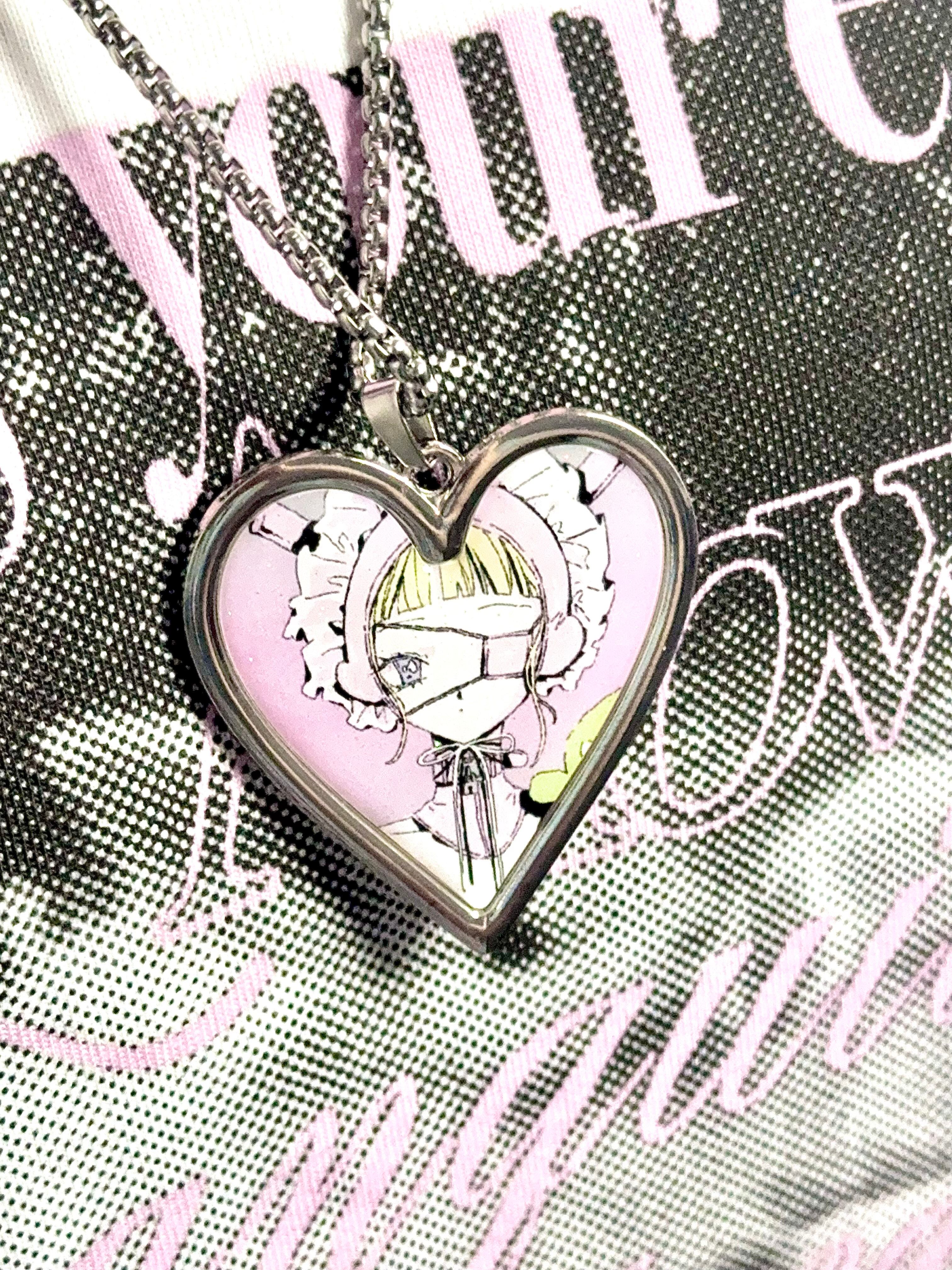 marumaruzip]トキメキハートネックレス【両面イラスト／アクセサリー