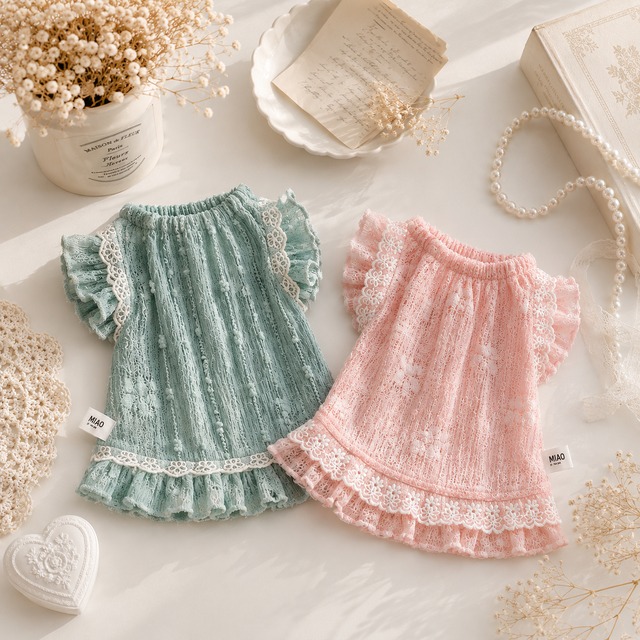 dusty lace frill one-piece