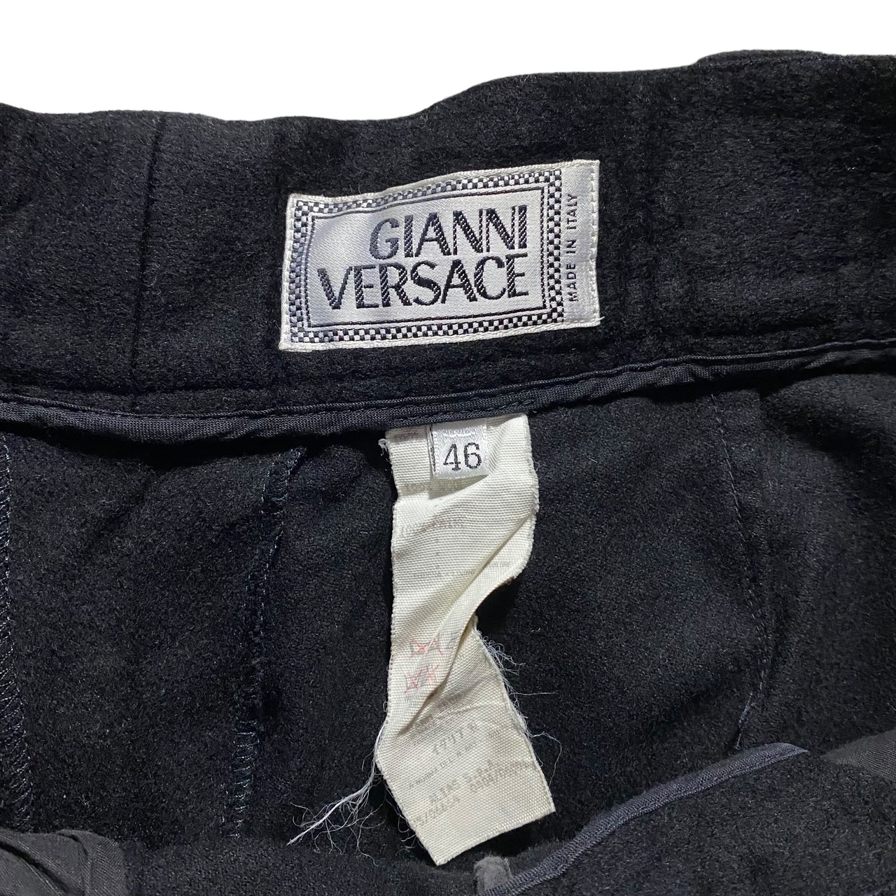 vintage GIANNI VERSACE black brushed wool slacks