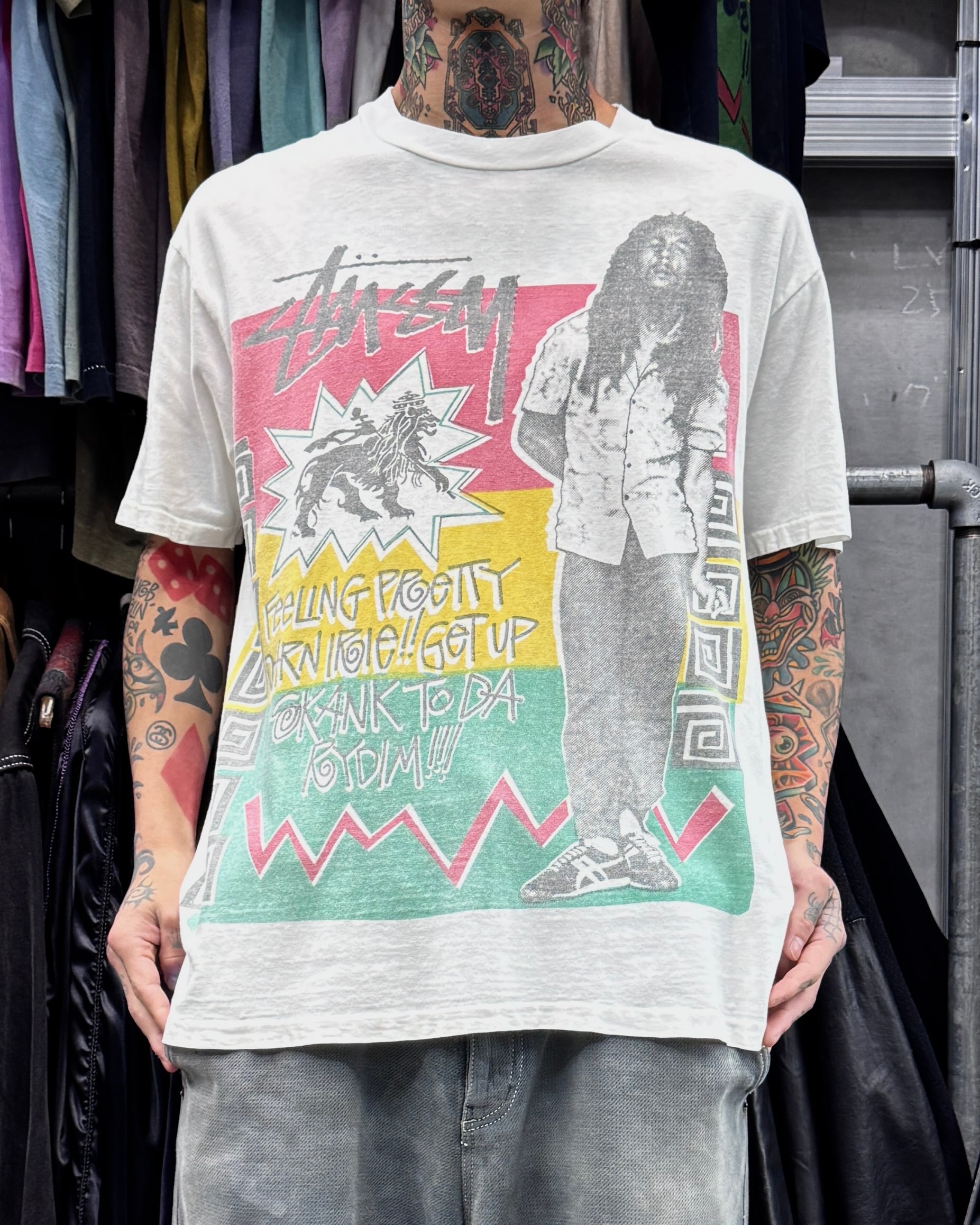 Special!!】90's old stussy Bob Marley Photo Tee 