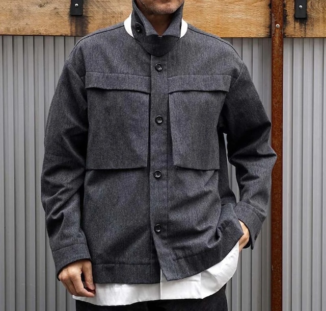 超美品⭐ CCP ウールシャツジャケット CHARCOAL M size JK-LB14 定価 ¥48,400