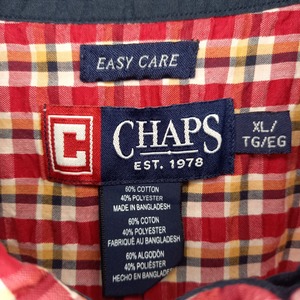 チャップス　シアサッカー　BDシャツ　半袖　オーバーサイズ　チェック　XL