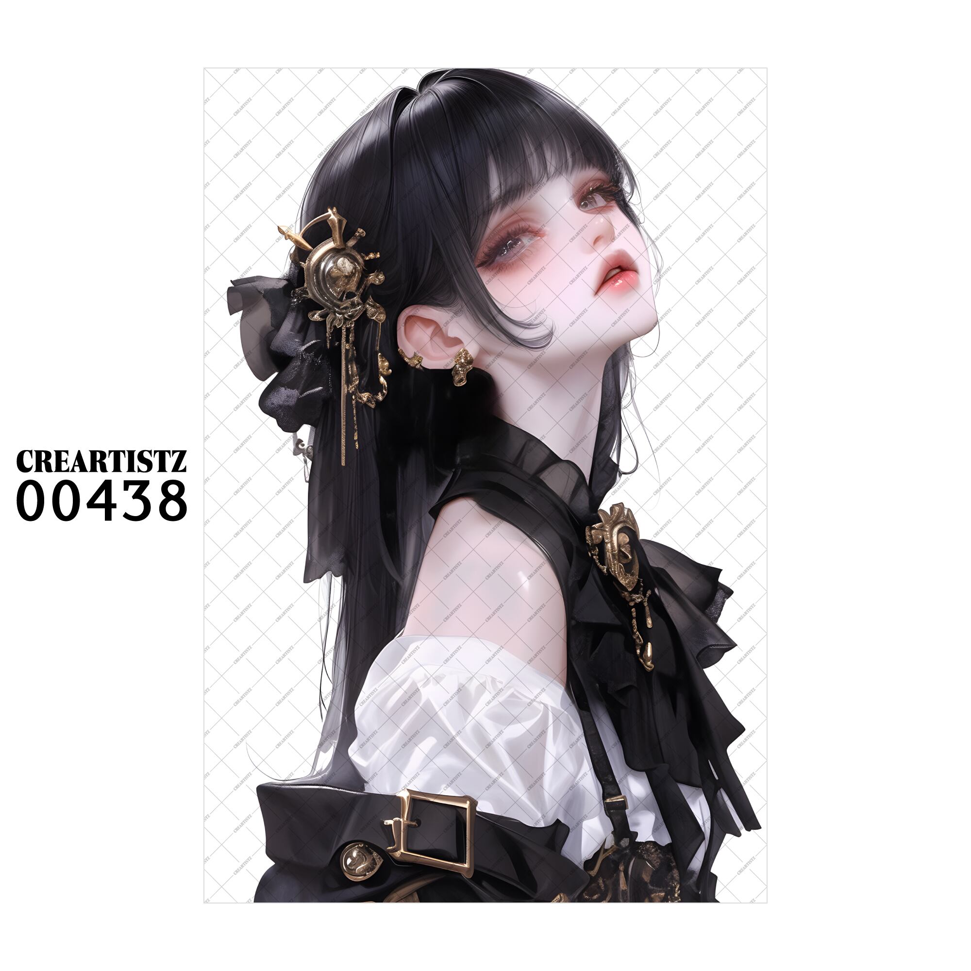 00438 ガール キュート オリジナル ペーパー/ステッカー 4枚セット CREARTISTZ