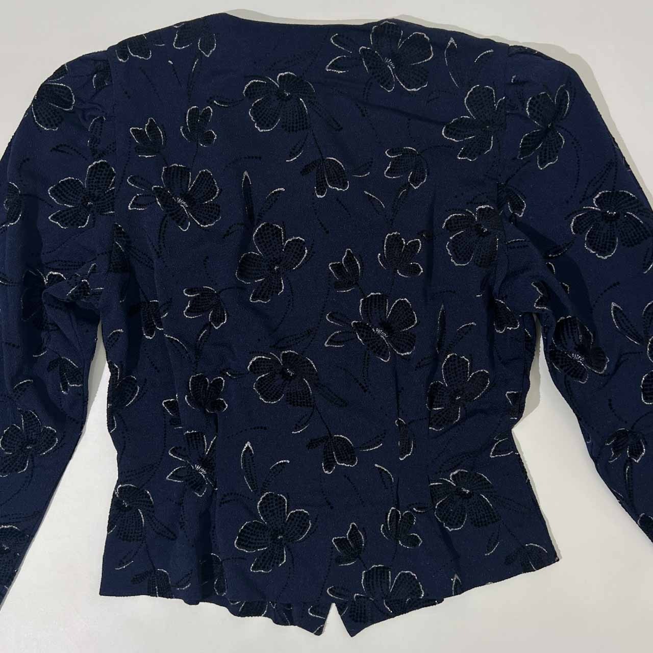 上下 Leilian レリアン フローラル セットアップ ジャケット スカート 11/ネイビー レディース レトロ