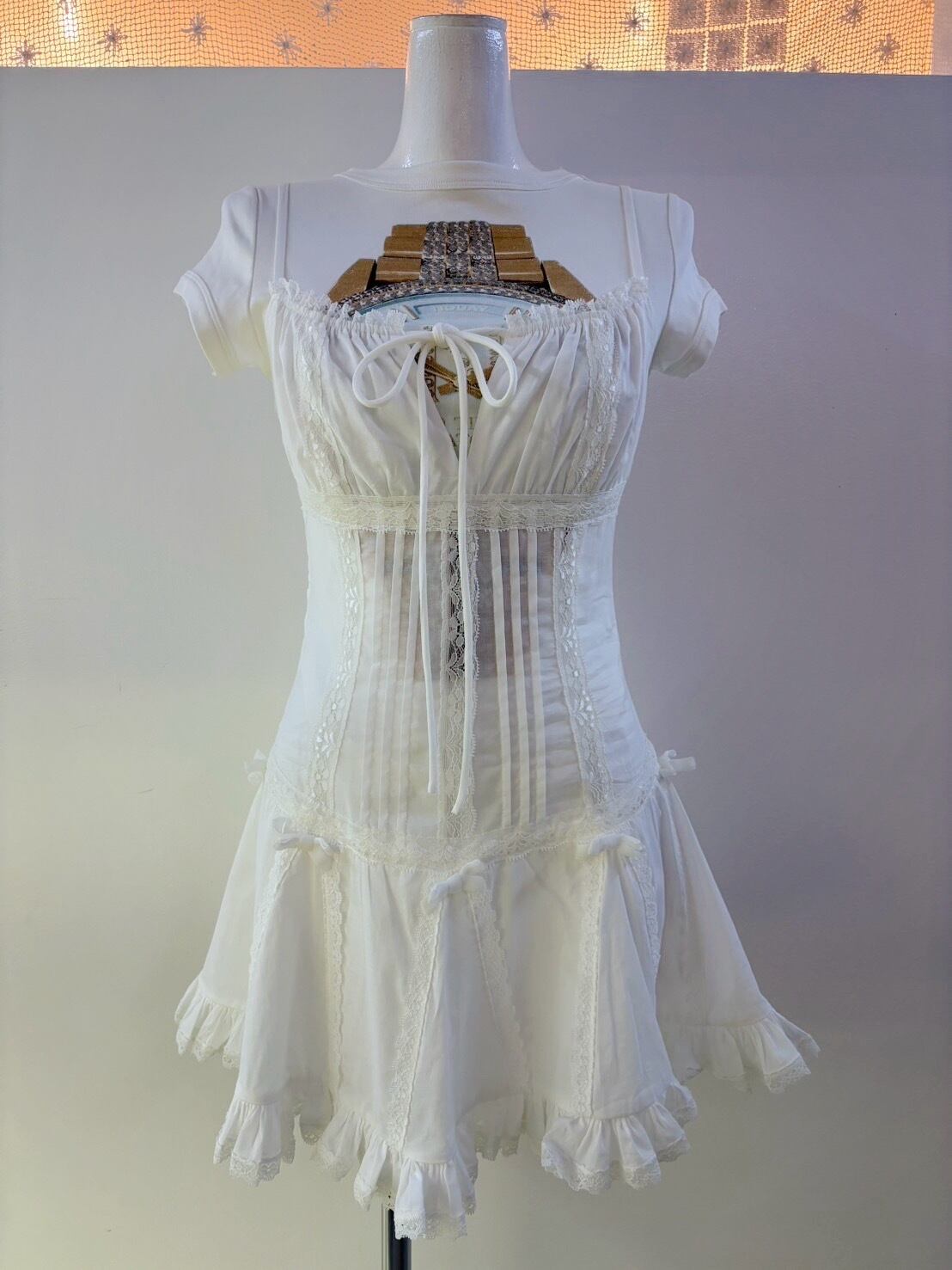 ワンピース Nodress Cotton Dress White ワンピース Nodress Cotton Dress White Nodress White Lace Trim