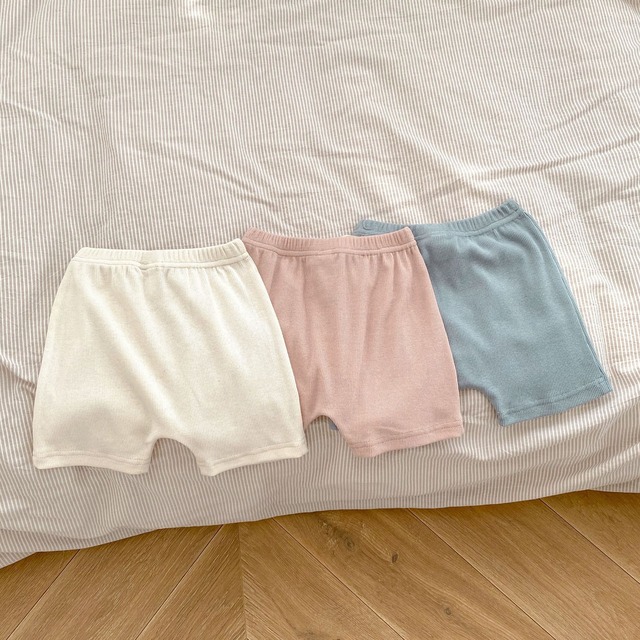 【BABY】リブ無地コットン夏用ベビーハーフパンツ - 8