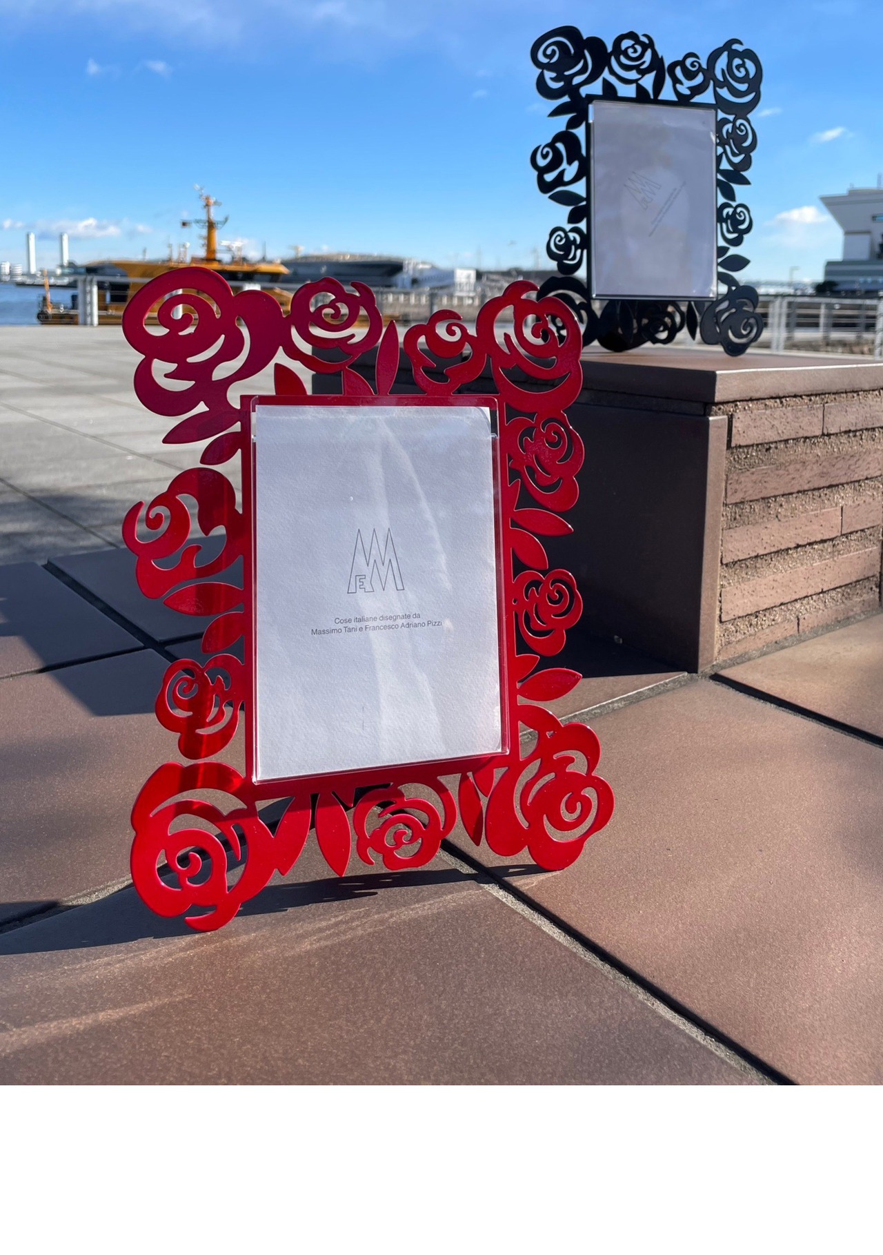 Arti e Mestieri フォトフレーム（ブラック）小 ブラック 薔薇 花 バラ 216-02