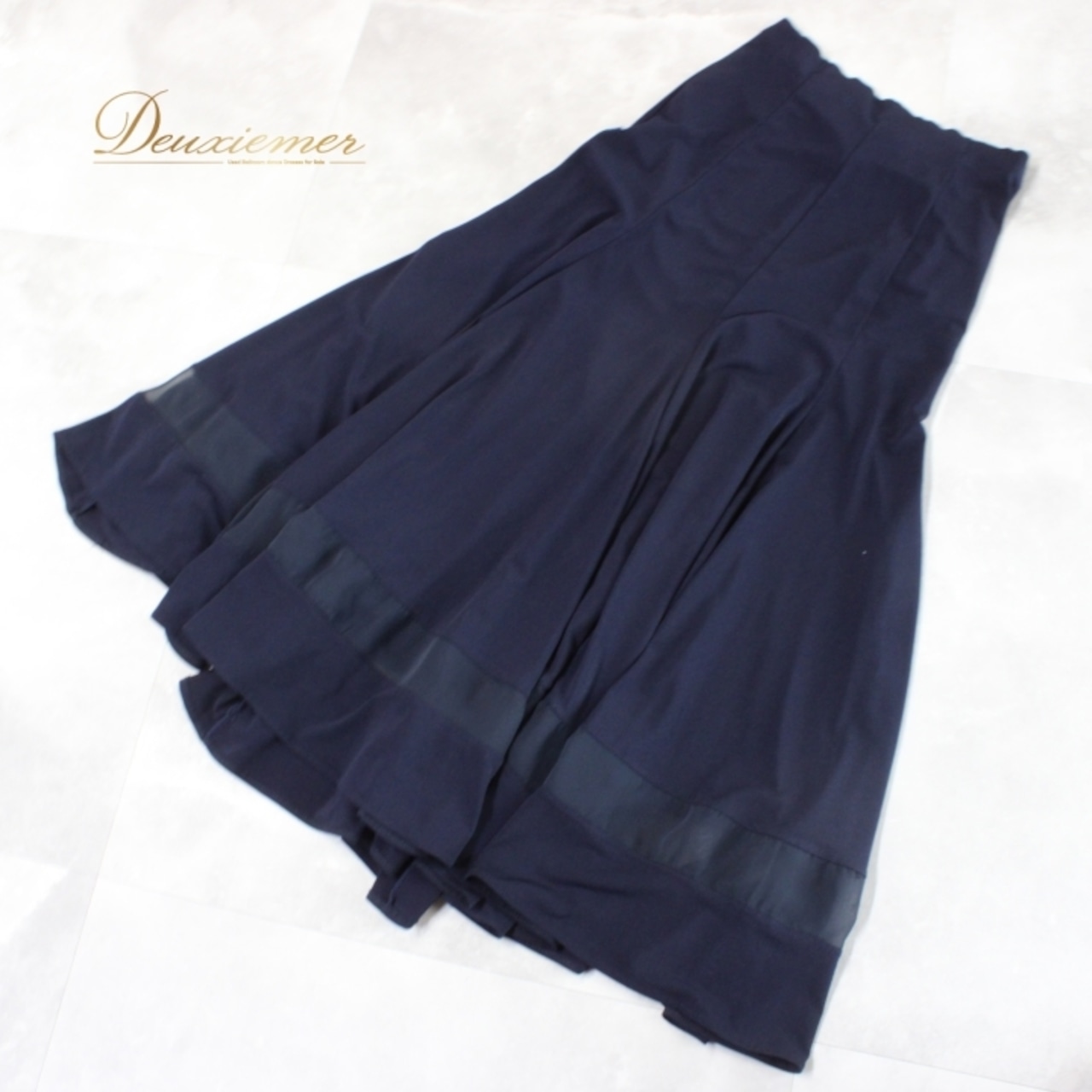 社交ダンス 衣装 スタンダード スカート レッスンウェア Legend Pro タカダンス ネイビー系 紺 練習着 レース シンプル 無地 フォーマル スカート丈 約86cm ウエスト 約34cm 伸縮性あり 上質 ダンス フォーマルウェア 練習用 スポーツウェア レディース 人気 トレーニング シンプルデザイン スタイリッシュ コーディネート 使いやすい おしゃれ レッスン用 体型カバー 柔らかい素材