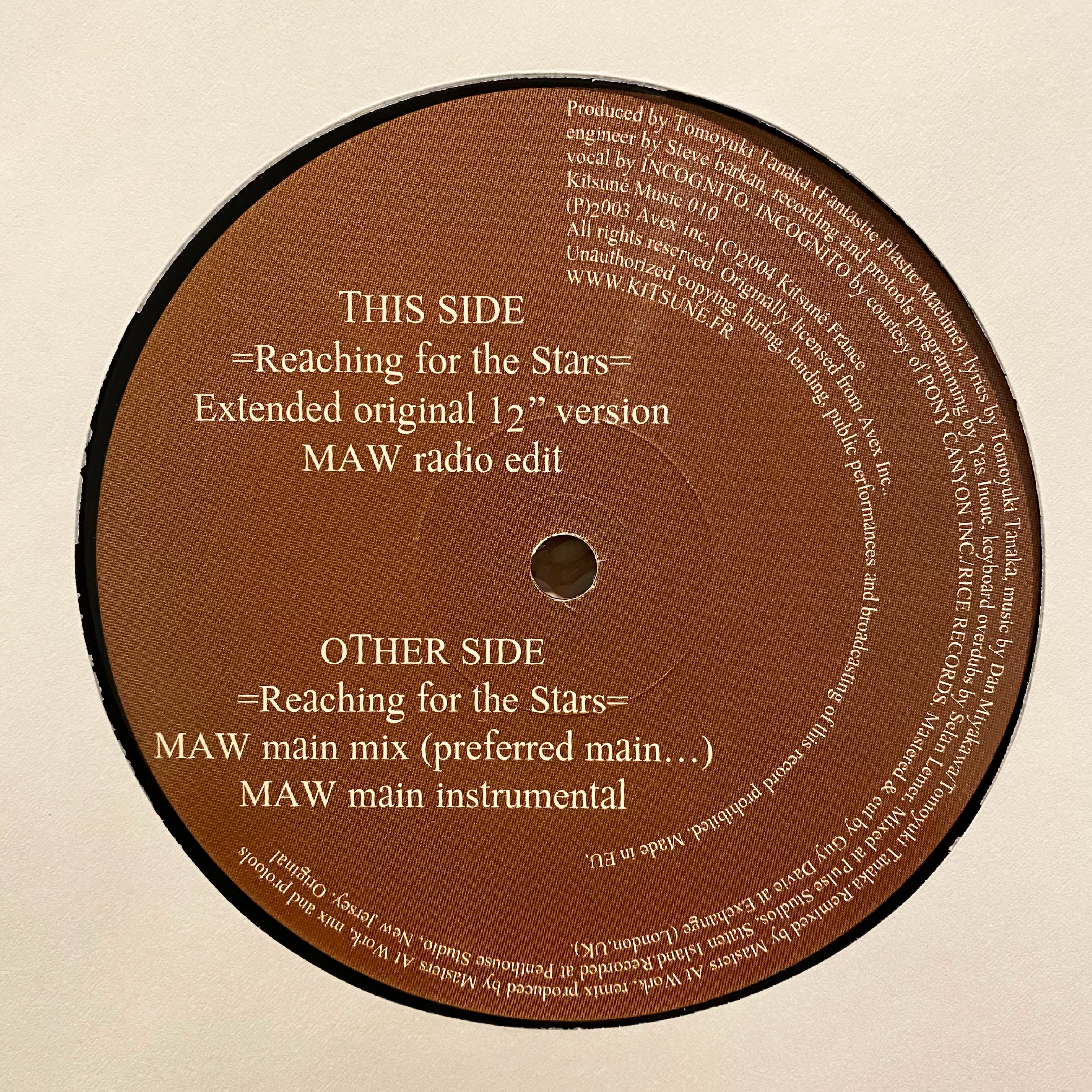 アナログ盤12インチEP】Reaching For The Stars (Masters At Work Remixes) Fantastic  Plastic Machine FPM Official Shop