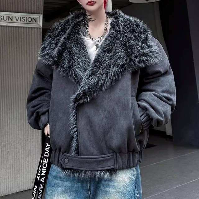 スウェードタッチ ファーカラーボンバーブルゾン 2カラー D12133