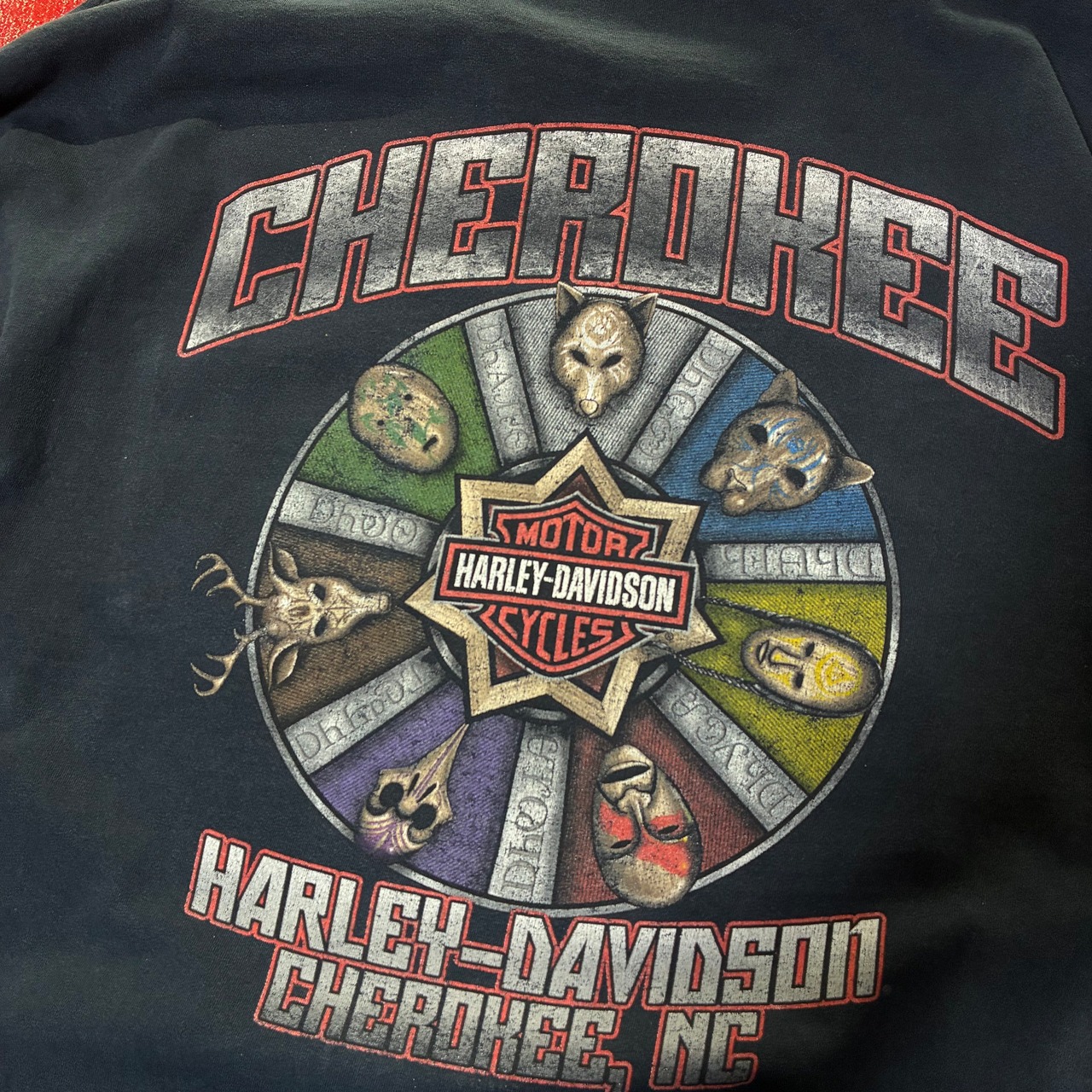 Harley-Davidson ポケットTシャツ　民族デザイン　ハーレー