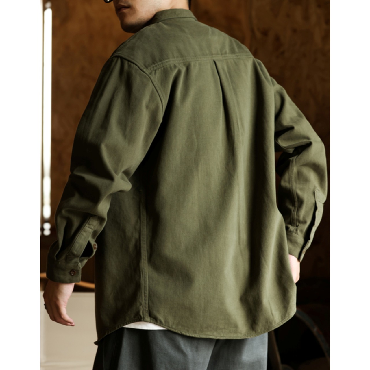 Cotton Corduroy Button Down Work Shirt ◇3color H0424