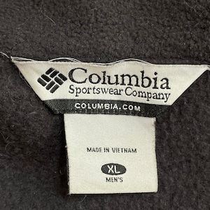 Columbia 90s フリースジャケット XL ビッグサイズ ジップアップ フルジップ アウター コロンビア アウトドア ワンポイント ブラック 刺繍ロゴ US古着