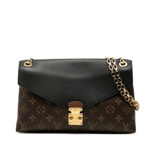 ルイ ヴィトン モノグラム パラス チェーン ショルダーバッグ M41223 ブラウン ブラック PVC レザー レディース LOUIS VUITTON 【中古】
