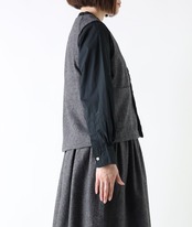 CUORE STORE/ウール混 前開きベスト