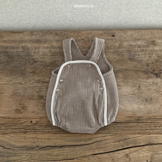 【Last1 beige L(12-18ｍ)即納】BEBEHOLIC marang suspenders 24w (韓国子供服 ベビーコーデュロイサロペット)